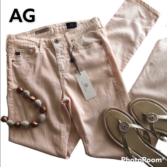HPπNEW AG Adriano Goldschmied Mid-Rise Blush/Pale Pink Prima Jeans - Picture 4 of 9